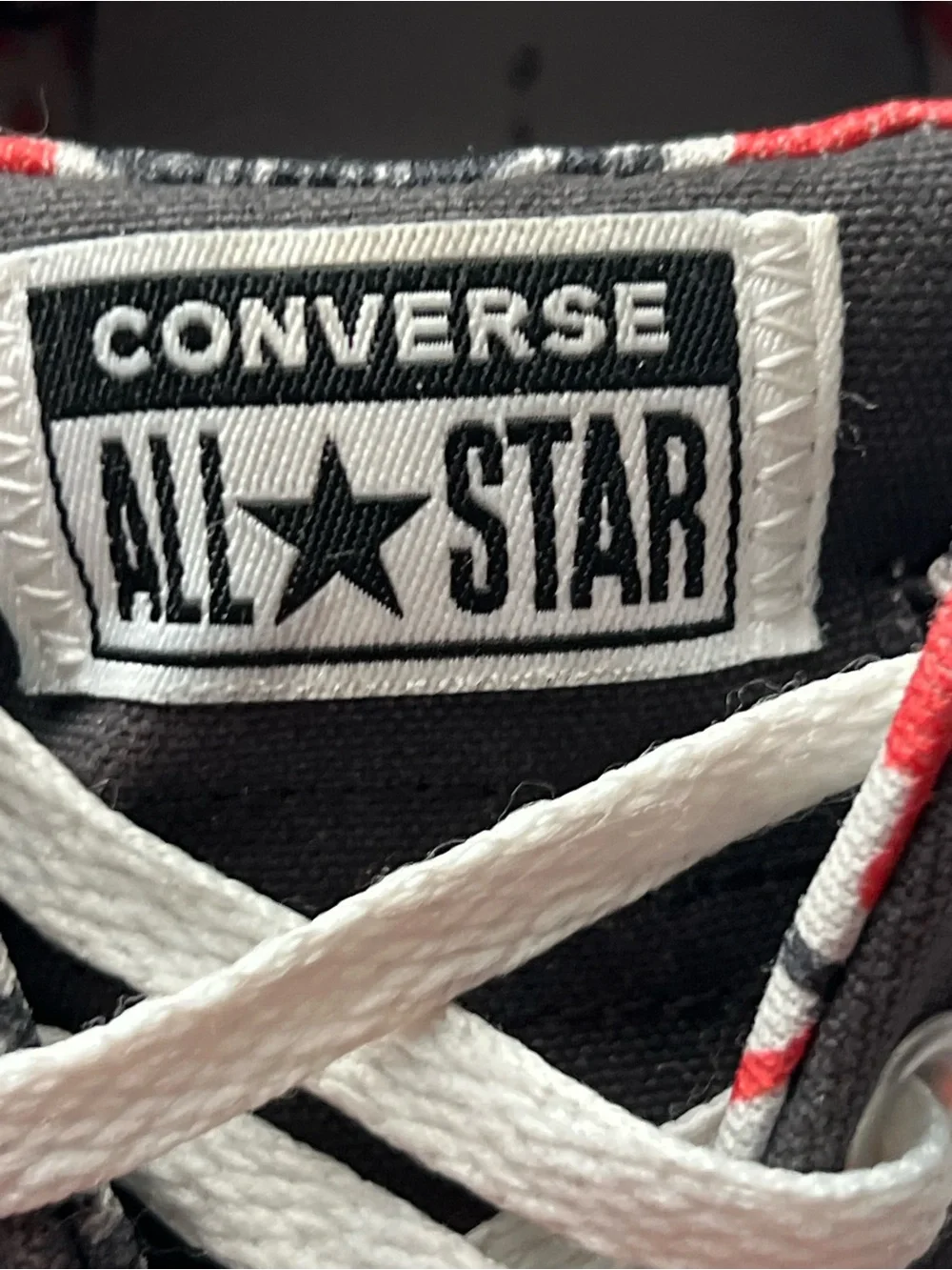 Converse Kids Black Low-Top Sneakers with White Laces, Size 4 (US)